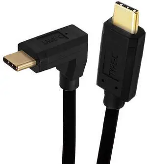 Cablecc USB3.1 Type-C Male to USB-C Vertical 90 Degree Up Down Angled 10Gbps 4K Data Cable 65W