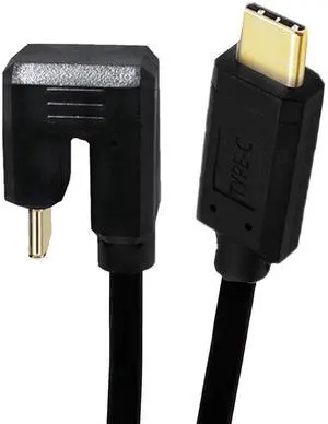Cablecc USB3.1 Type-C Male to USB-C 360 Degree Opposite Back Angled 10Gbps Data 4K Cable 65W