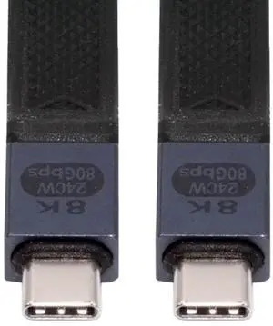 Cablecc USB5.0 80Gbps Flat Slim FPC Cable 13cm with 240W and 16K@30hz 8K@60Hz 5K@60Hz Compatible with USB4.0 Thunderbolt3/4/5