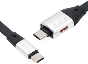 Cablecc Type-C USB-C Male to Male USB 3.1 10Gbps & PD OTG Audio Female Port Flat Slim FPC Data Cable for Laptop Phone