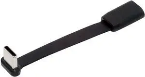 Cablecc Ultra Slim Flat USB-C Type-C Male to Female Extension Power USB2.0 Data Cable 90 Degree Up Down Angled 65W Fast Charge for Laptop Tablet Phone