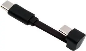 Cablecc Ultra Slim Flat USB-C Type-C Male to Female Extension Power USB2.0 Data Cable Opposite U Shape Back Angled 65W Fast Charge for Laptop Tablet Phone