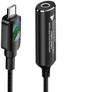 Cablecc DC Jack 4.5x3.0mm Input to USB-C Type-C Power 140W Smart LED Display Charge Cable for Laptop Phone PD9V/5V/20V/7A