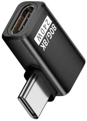 Cablecc USB5.0 80Gbps Male to Female Extension Adapter Left Right Angled with 240W 16K 8K 5K Compatible with USB4.0 Thunderbolt3/4/5