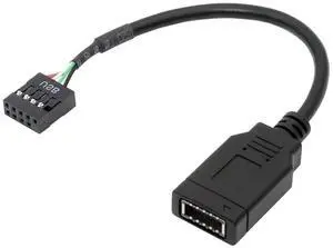 Cablecc Single USB 3.1 Front Panel Socket Key-A Type-E to USB 2.0 9Pin 10Pin Mainboard Header Male Extension Cable