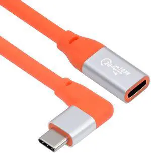 Cablecc USB3.2 Male to Female Extension Cable 20Gbps 90 Degree Left Right Angled Ultra Soft High Flex with 100W and 8K 5K USB4.0 Type-C Compatible with Thunderbolt3/4