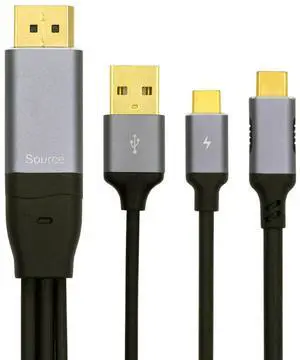 Cablecc Reversed Displayport Source to Type C USB-C Touch Screen Displays Male 4K HDTV Cable for Laptop Monitor 2.0m