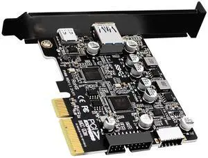 Cablecc 10Gbps Type-E USB 3.1 Front Socket & USB3.0 19Pin/20Pin & Type-A USB-C to PCI-E Express Card Adapter ASM3142 VL822