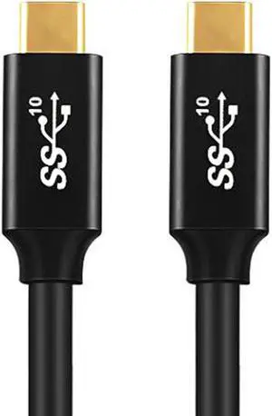 KAIBOXIXI 200cm 10Gbps USB-C USB 3.1 Type C Gen2 Male to Male Data 100W Cable with E-marker