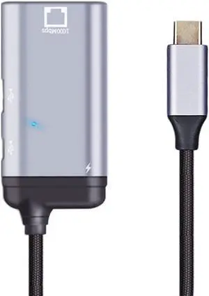 KAIBOXIXI USB-C Type-C USB3.1 to 1000Mbps Gigabit Ethernet Network LAN Adapter with Female PD Power Port