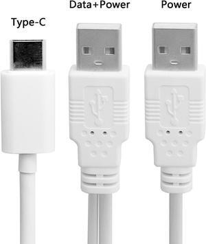 KAIBOXIXI USB 3.1 Type C USB-C to Dual A Male Extra Power Data Y Cable for Cell Phone & Hard Disk