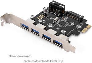 KAIBOXIXI 4 Ports PCI-E to USB 3.0 HUB PCI Express Expansion Card Adapter 5Gbps for Motherboard