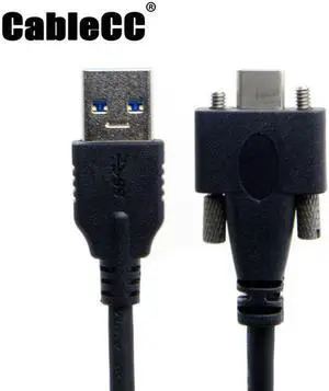 Cablecc USB 3.1 Type-C Dual Screw Locking to Standard USB3.0 Data Cable 1.2m Panel Mount Type