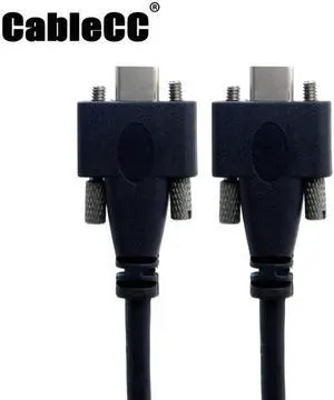 Cablecc USB 3.1 Type-C Dual Screw Locking to Locking USB-C 10Gbps Data Cable 1.2m Panel Mount Type