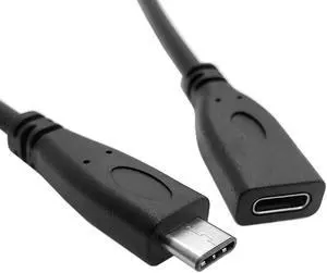 Cablecc USB-C USB 3.1 Type C Male to Female Extension Data Cable for Macbook Tablet Mobile Phone 60cm UC-218-BK-0.6M