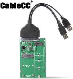 Cablecc USB 3.0 to SATA 22pin 2.5" Hard Disk to 2 in 1 Combo Mini PCI- E 2 Lane M.2 NGFF & mSATA SSD Adapter Converter
