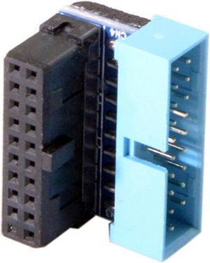 Cablecc USB 3.0 20pin Male to Female Extension Adapter  Down Angled 90 Degree for Motherboard Mainboard