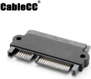 Cablecc  3.5" & 2.5inch SATA 22Pin 7+15 Male to SATA 22P 7+15 Female extension convertor adapter with screw holes