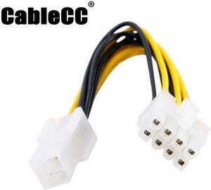 Cablecc  10cm 4Pin to 8 Pin EPS 12V ATX Motherboard Power Supply Adapter Converter Cable