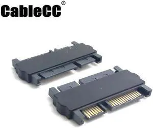 Cablecc  3.5" & 2.5inch SATA 22Pin 7+15 Male to SATA 22P 7+15 Male extension convertor Straight adapter