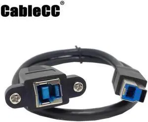 Cablecc Super Speed USB 3.0 backpanel mount B female To Male B type extension cable 0.5m