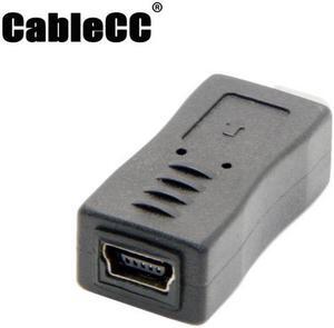 Cablecc Mini Size Micro USB 5Pin Male to Mini Female USB Data Charge Adapter for Tablet & Cell Phone