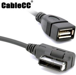 Cablecc Media In AMI MDI USB AUX Flash Drive Adapter Cable For Car VW AUDI 2014 A4 A6 Q5 Q7