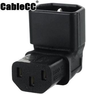 Cablecc  IEC Male C14 to Up Direction Right Angled 90 Degree IEC Female C13 Power Extension Adapter
