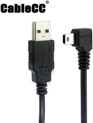 Cablecc 5pin Mini USB type Male Left Angled 90 degree to USB 2.0 male data charge cable 50cm
