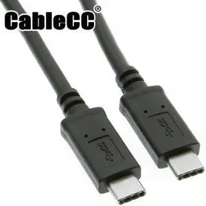 Cablecc 30cm USB-C USB 3.1 Type C Male Connector to Male Data Cable for Tablet & Phone & Macbook & Hard Disk Drive UC-198-BK-0.3M