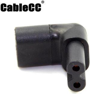 Cablecc  Figure 8 IEC 320 C7 to C8 90 Degree Up Down Angled Right Angle AC Power Adapter Extension