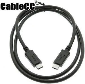 Cablecc 100cm USB 3.0 3.1 Type C Male Connector to Male Data Cable for Nokia N1 Tablet &Mobile Phone & Hard Disk Drive UC-198-BK-1.0M