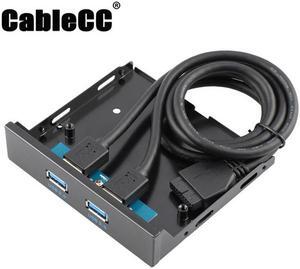 Cablecc USB 3.0 Dual Port Front Panel to Motherboard 20Pin Connector Cable for PC 3.5" Floppy Bay