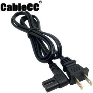 Cablecc  USA 2pin Male to 90 Degree Right Angled IEC 320 C7 Power Supply Cord cable 1M