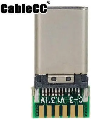 Cablecc DIY 24pin USB 3.1 Type C USB-C Male Plug Connector SMT type with PC Board UC-207