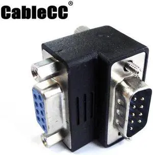 Cablecc D-Sub connector Socket 9PIN male to female right angled 90 degree adapter