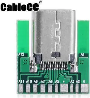 Cablecc DIY 24pin USB 3.1 Type C Female Socket Connector SMT type with PC Board UC-206