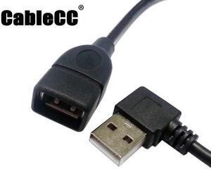 Cablecc 480M USB 2.0 Left Angled 90 degree A type male to Female extension cable 40cm
