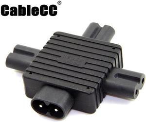 Cablecc  IEC 320 Figure 8 C8 Male to 3X Female C7 Splitter Power Adapter for Power Supply 1 in 3 out