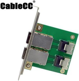 Cablecc  Dual Ports Mini SAS SFF-8088 To SAS 36Pin SFF-8087 PCBA Female Adapter With PCI Bracket