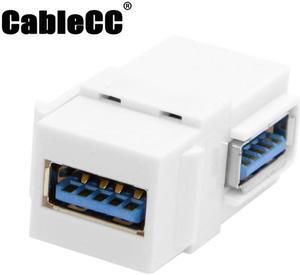 Cablecc 90 Degree Right Angled USB 3.0 A Female to A Female Extension Keystone Jack Coupler Adapter for Wall Plate Panel