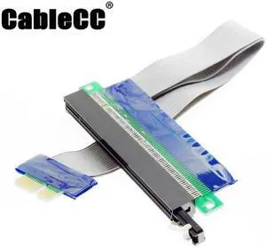 Cablecc PCI-E Express 1x to 16x Extension Flex Cable Extender Converter Riser Card Adapter 20cm