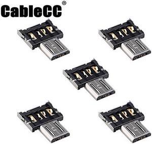 Cablecc  5pcs Ultra Mini DM Micro USB 5pin OTG Adapter Connector for Cell Phone Tablet & USB Cable & Flash Disk