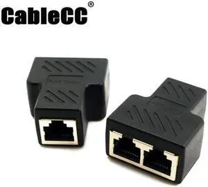 Cablecc STP UTP Cat6 RJ45 8P8C Plug To Dual RJ45 Splitter Network Ethernet Patch Cord Adapter