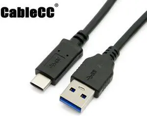 Cablecc 30cm USB-C USB 3.1 Type C Male to Standard Type A Male Data Cable for Nokia N1 Tablet & Phone & Macbook & Hard Disk Drive UC-199-BK-0.3M