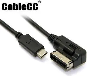 Cablecc Media In AMI MDI USB-C USB 3.1 Type C  Charge Adapter Cable For Car VW AUDI 2014 A4 A6 Q5 Q7 & for New Macbook & Chromebook