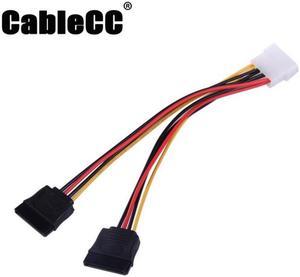 Cablecc  IDE to dual SATA II 15p Y Splitter 10cm hard disk Power supply Extension Cable