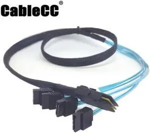 Cablecc  MINI SAS 4i SFF-8087 36P To 4 SATA 7Pin HDD Hard Disk internal cable,1m
