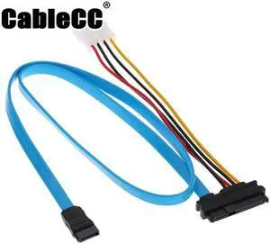 Cablecc  Hard Disk SFF-8482 SAS Cable 29P to 1* SATA 7PIN hdd Cable 70cm