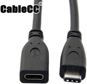 Cablecc USB-C USB 3.1 Type C Male to Female Extension Data Cable for Laptop & Macbook Tablet Mobile Phone 2m UC-218-BK-2.0M